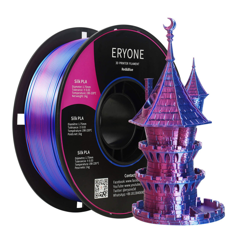 Eryone Dual Color Silk PLA Red&Blue